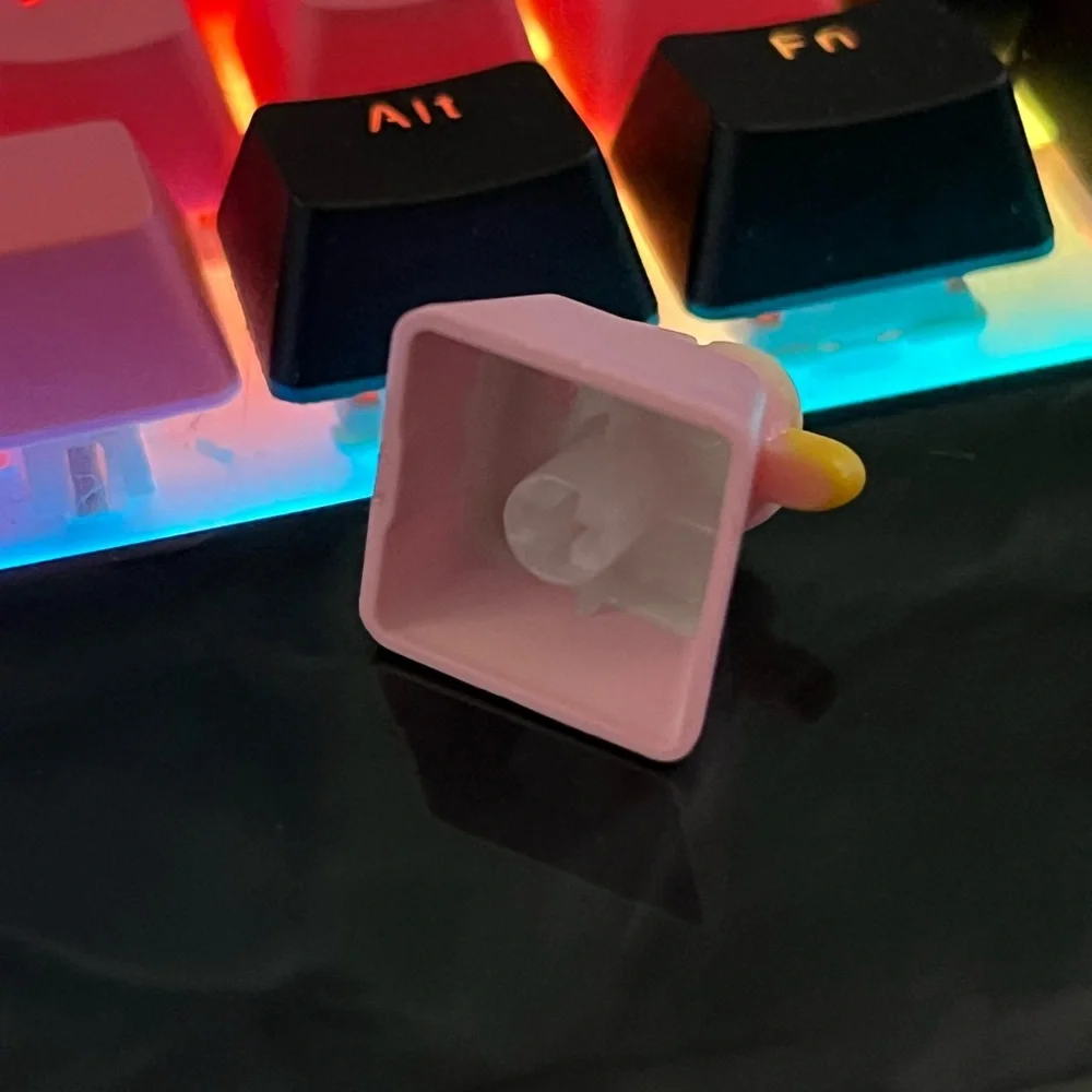 Cute Pink Popsicle Heart Kawaii Keycap, for OEM switches